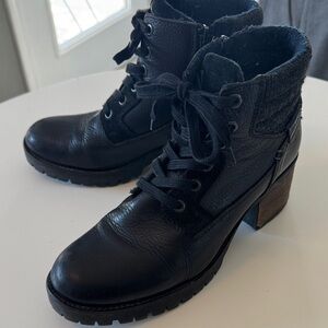 Elegant Black Lace-Up Women's Boots